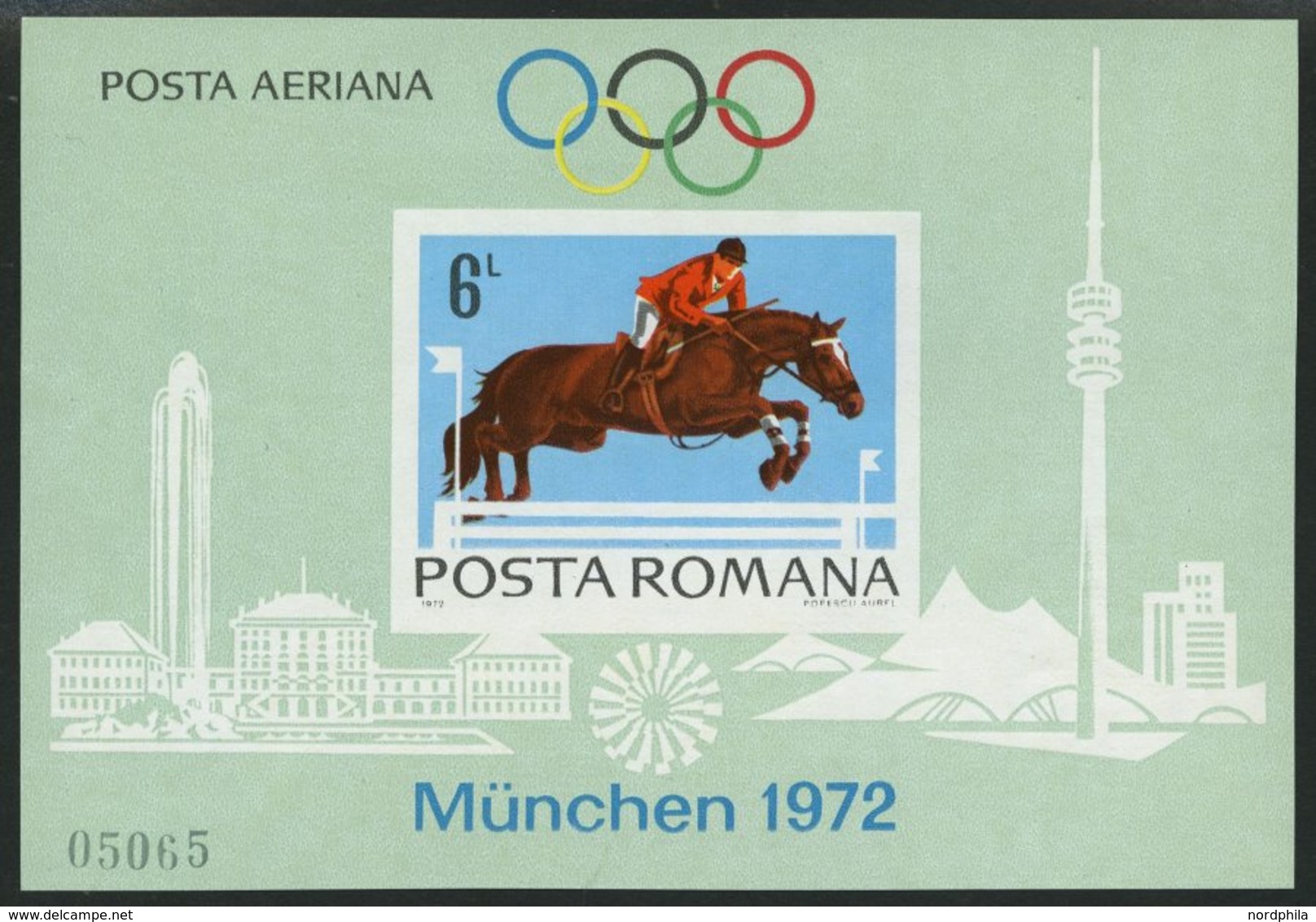 RUMÄNIEN Bl. 94 **, 1972, Block Olympische Spiele, Pracht, Mi. 110.- - Other & Unclassified