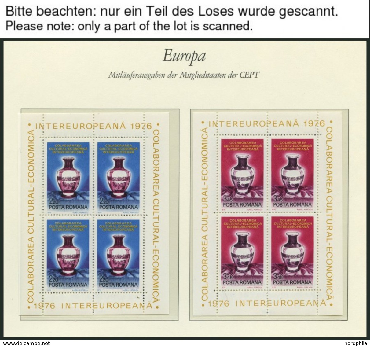 SAMMLUNGEN, LOTS Bl. **, 1976-83, Blocks Intereuropa, Komplette Partie, Pracht, Mi. 100.- - Andere & Zonder Classificatie