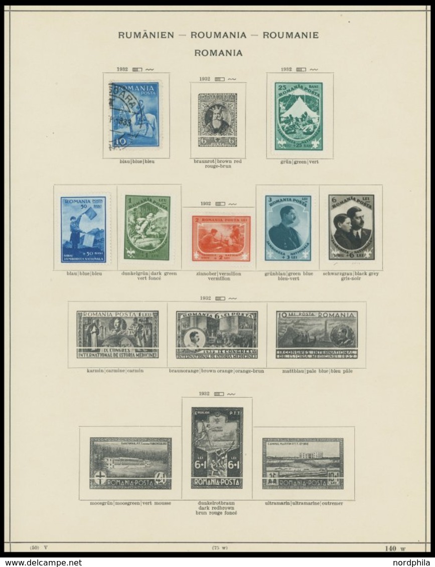 SAMMLUNGEN, LOTS O,* , Sammlung Rumänien Im Schaubekalbum Von 1865-1940 Und Von 1952-58, Dabei Gute Ungebrauchte Ausgabe - Autres & Non Classés