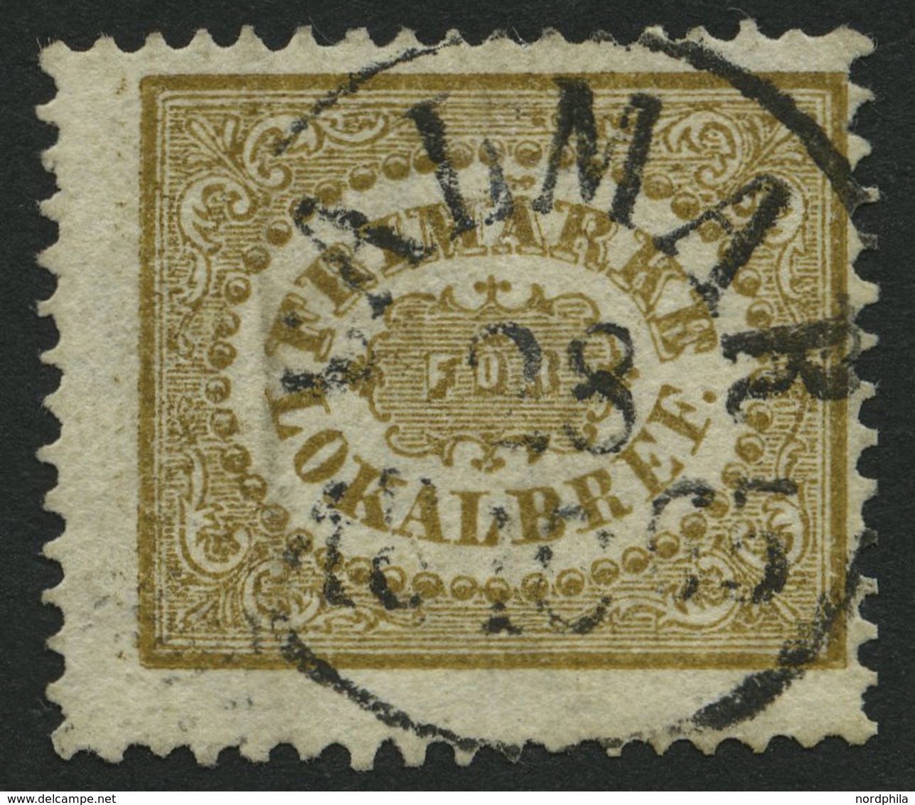 SCHWEDEN 13 O, 1862, 3 Ö. Gelbbraun, Zentrischer K1 KALMAR, Minimale Bugspur Sonst Pracht, Mi. 380.- - Used Stamps