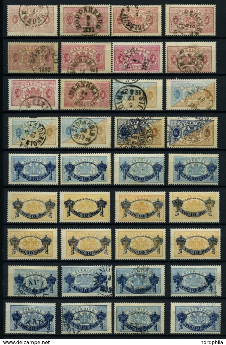 DIENSTMARKEN O.* , 1874-1893, Interessante Partie Von 129 Werten, Dabei Auch Bessere Farben- Und Stempel, Etwas Untersch - Officials