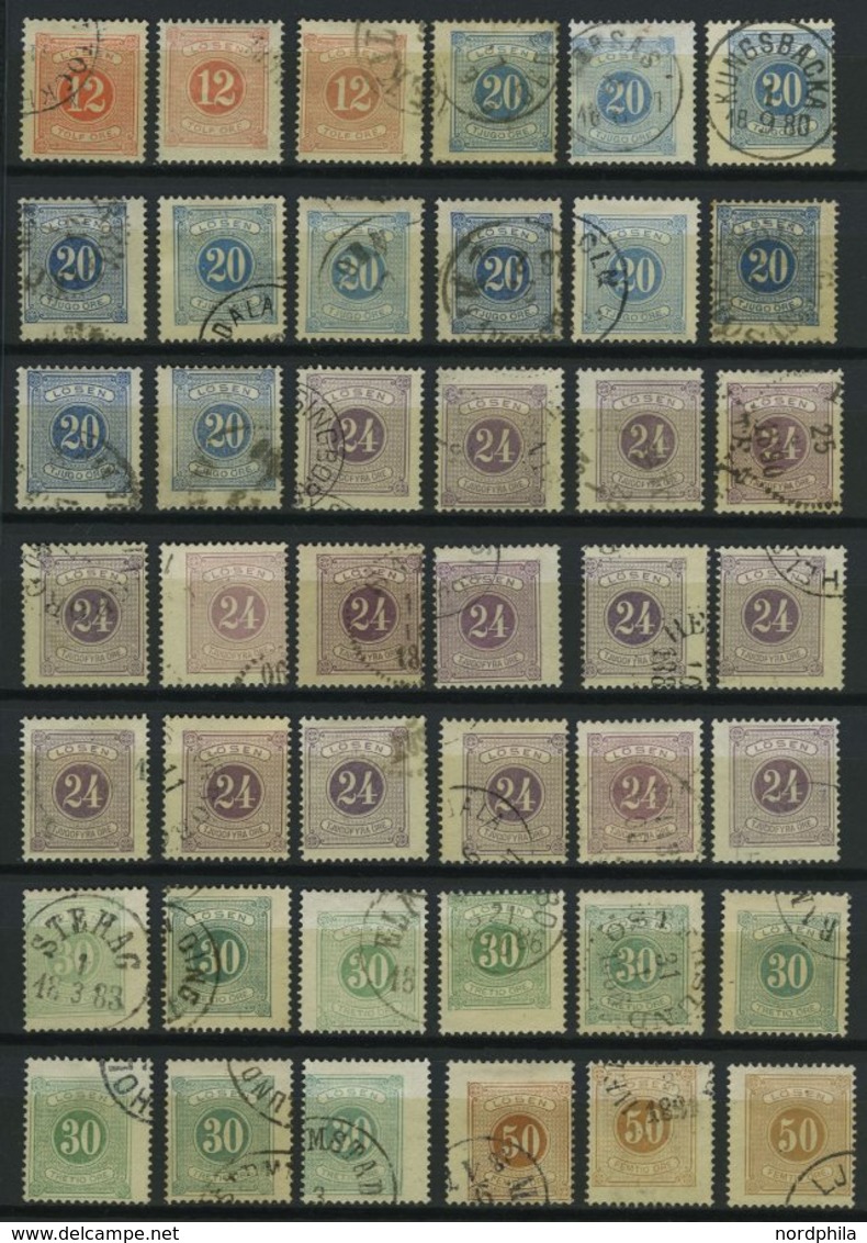 PORTOMARKEN P 1-10A,B O, 1874/77, Gestempelte Sammlung Lösen Von 134 Werten Mit Farbnuancen, Besseren Stempeln Etc., Fas - Gebruikt