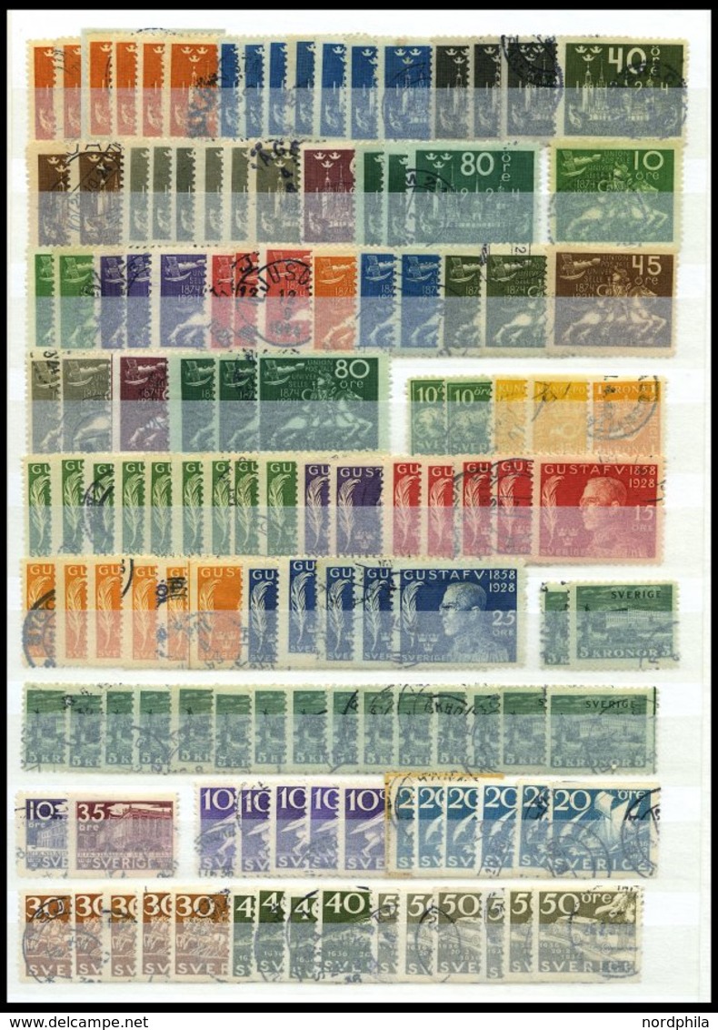 SAMMLUNGEN, LOTS O, Saubere Gestempelte Partie Schweden Von 1891-1943 Mit Vielen Guten Mittleren Werten, Fast Nur Pracht - Collections