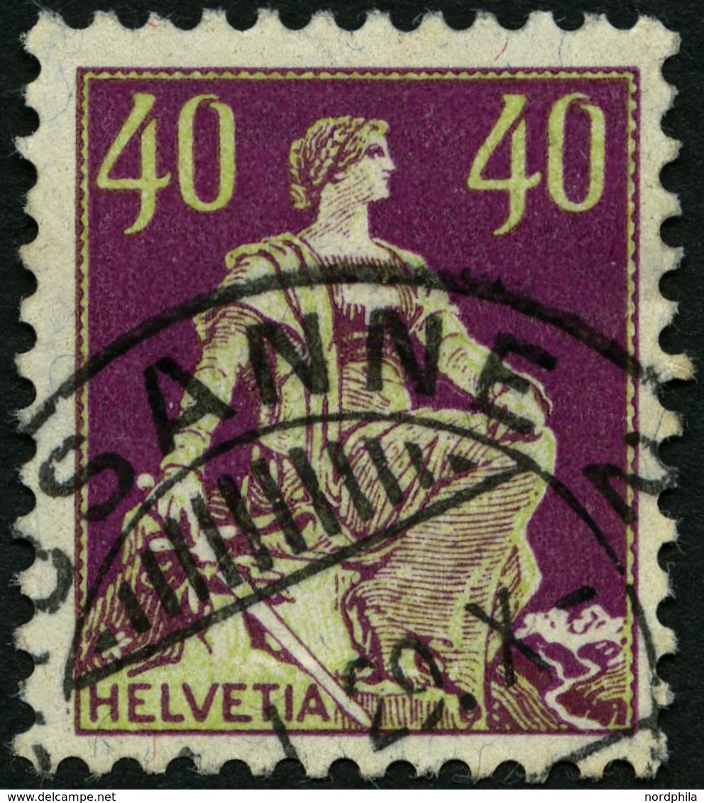 SCHWEIZ BUNDESPOST 208x **, 1925, 40 C. Dunkelkarminlila/mattolivgrau, Glatter Gummi, Pracht, Mi. 120.- - Otros & Sin Clasificación