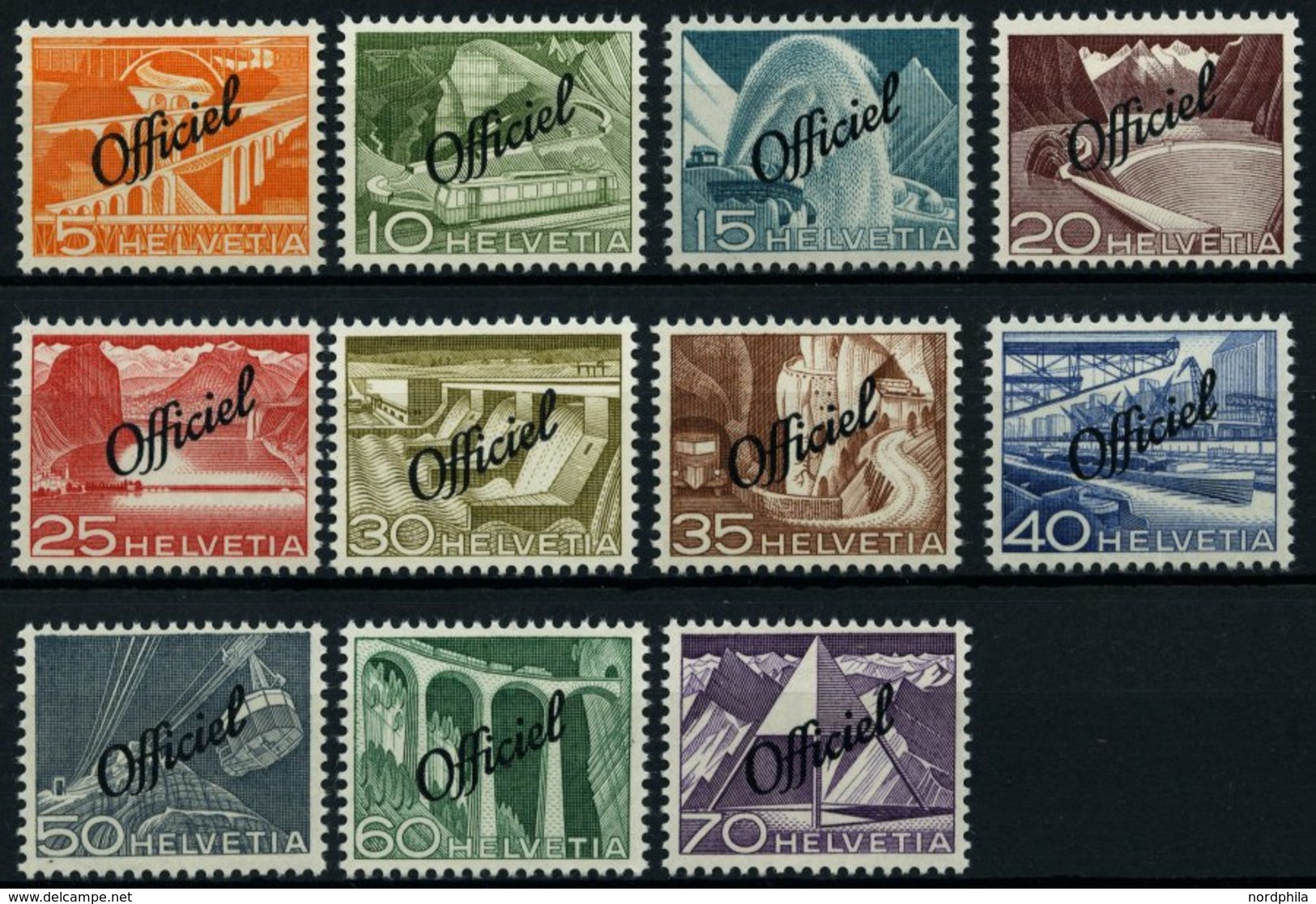 DIENSTMARKEN D 64-74 **, 1950, Officiel, Prachtsatz, Mi. 85.- - Dienstzegels