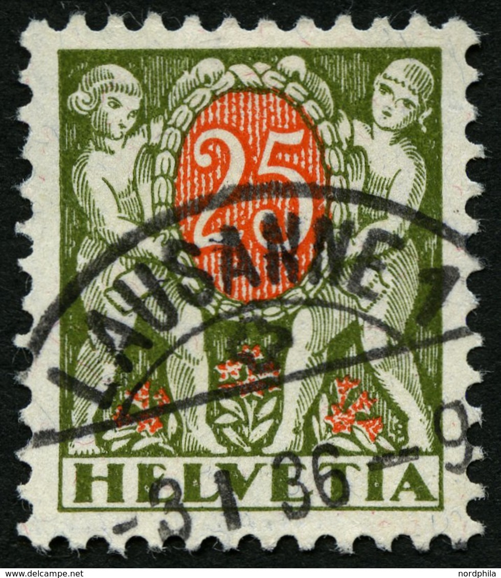 PORTOMARKEN P 46z O, 1934, 25 C. Schwärzlicholiv/orangerot, Gestrichenes Papier, Pracht, Mi. 78.- - Strafportzegels