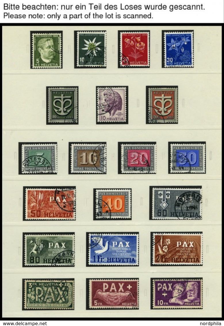 SAMMLUNGEN O, 1945-2012, Saubere Komplette Sammlung Schweiz Mit PAX-Satz Und Allen Blocks (Bl. 11-51) In 4 SAFE-dual Alb - Verzamelingen