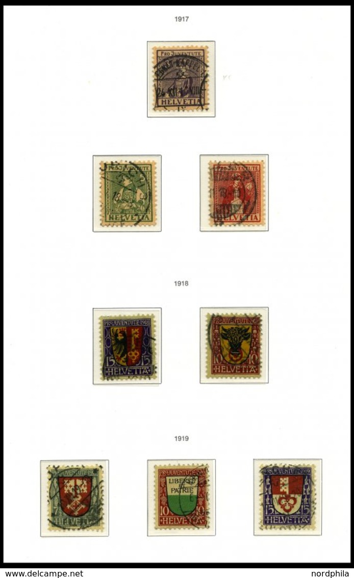 SAMMLUNGEN O, Saubere Gestempelte Sammlung Pro Juventute Von 1915-69 Im MAWIR Album, Bis Auf Mi.Nr. 129 Und Bl. 6 Komple - Lotti/Collezioni