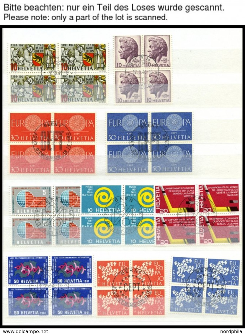 SAMMLUNGEN VB O , 1941-75, Sammlung Von 418 Verschiedenen Viererblocks Mit Zentrischen Ersttagsstempeln, Prachtsammlung, - Verzamelingen