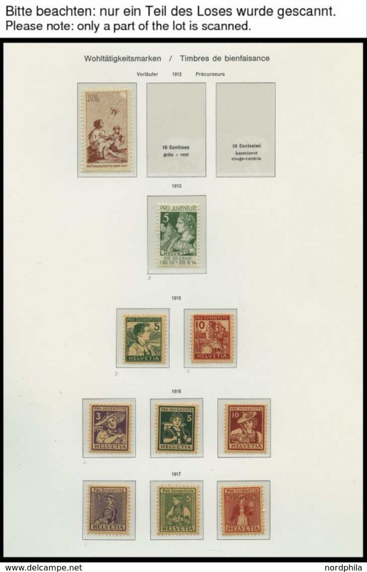 SAMMLUNGEN *,** , 1915-1965, Pro Juventute, Ungebraucht, Bis Auf Wenige Werte Komplette Sammlung Auf Biella Seiten, Meis - Verzamelingen