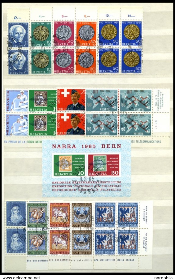 LOTS VB O, 1962-71, Saubere Partie Verschiedener Zentrisch Gestempelter Viererblocks, Nur Komplette Ausgaben, Pracht, Mi - Lotti/Collezioni