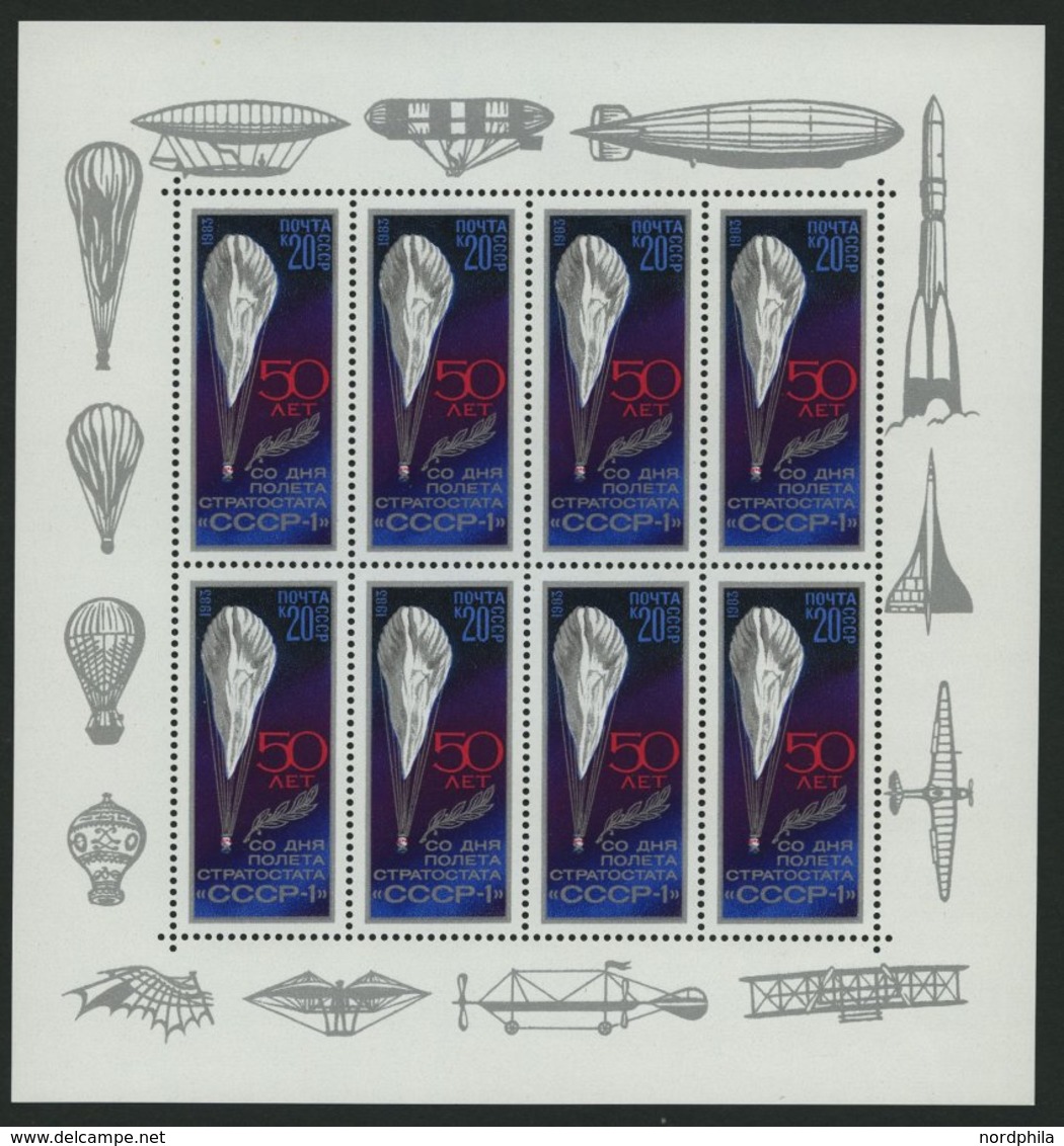 SOWJETUNION 5293KB **, 1983, 20 K. Stratosphärenflug CCCP 1 Im Kleinbogen (8), Leichte Haftspuren, Mi. 150.- - Altri & Non Classificati