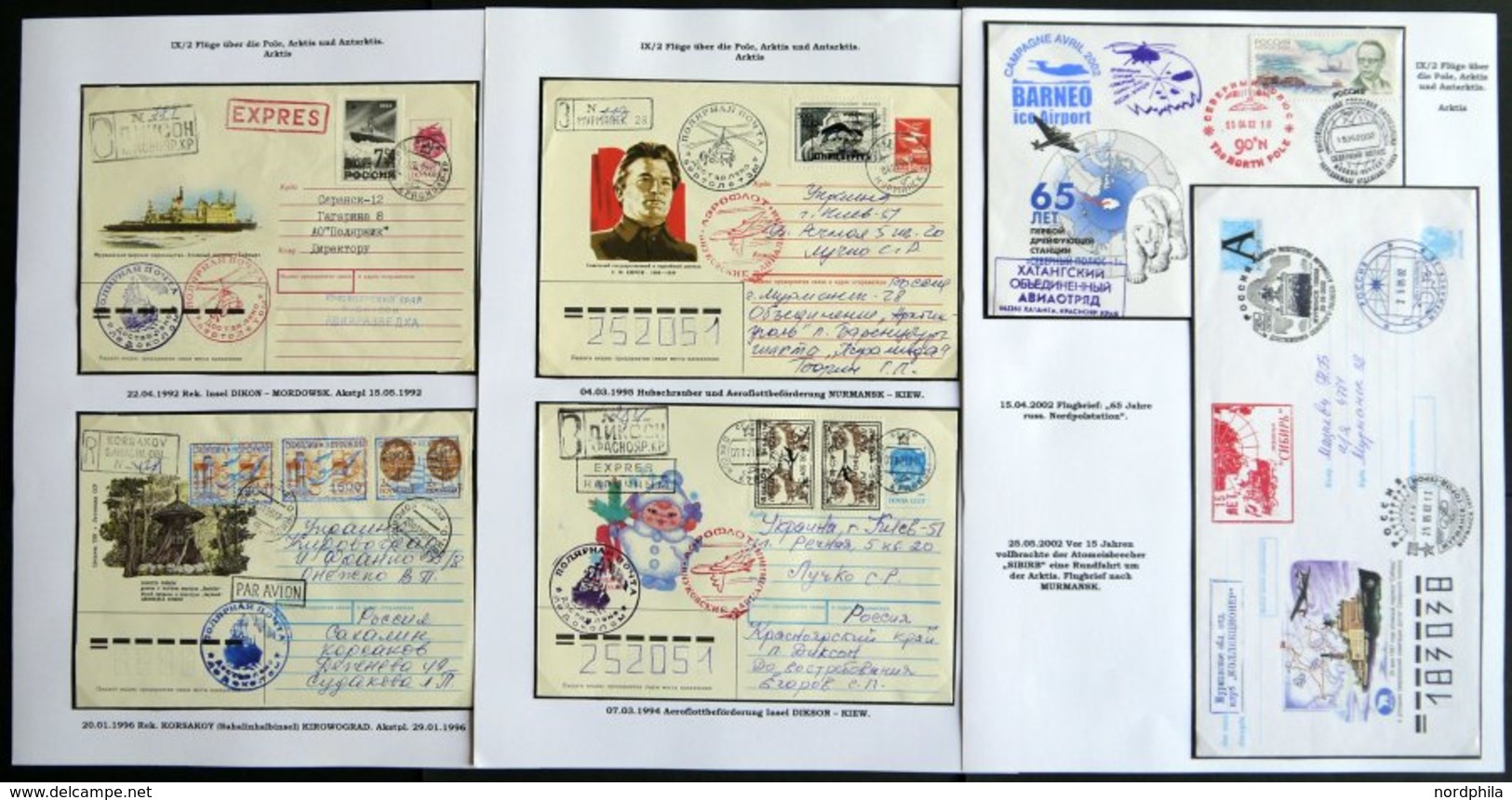 SOWJETUNION 1975-2002, 23 Verschiedene Moderne Flugpostbelege, Dabei: Ukrainische Antarktisstationen, Sevastopol-Antarkt - Used Stamps