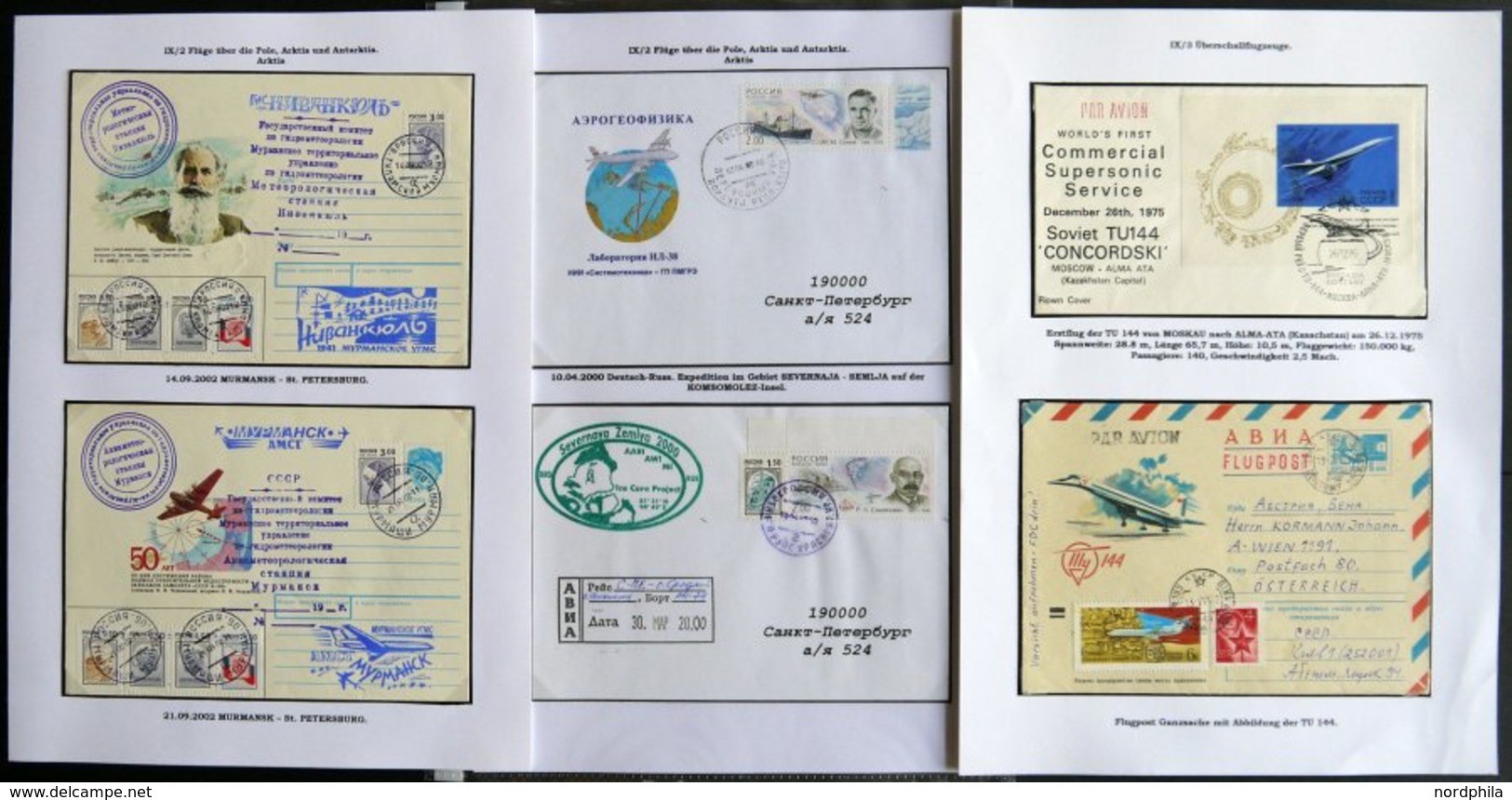 SOWJETUNION 1975-2002, 23 Verschiedene Moderne Flugpostbelege, Dabei: Ukrainische Antarktisstationen, Sevastopol-Antarkt - Used Stamps