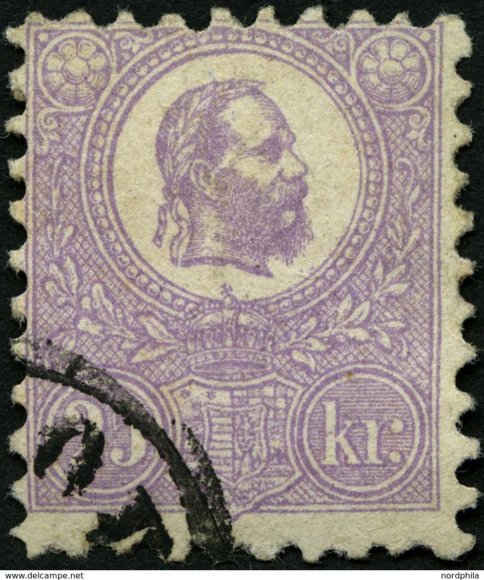 UNGARN 6a O, 1871, 25 K. Violett, Kleiner Eckstempel, Pracht, Mi. 400.- - Andere & Zonder Classificatie