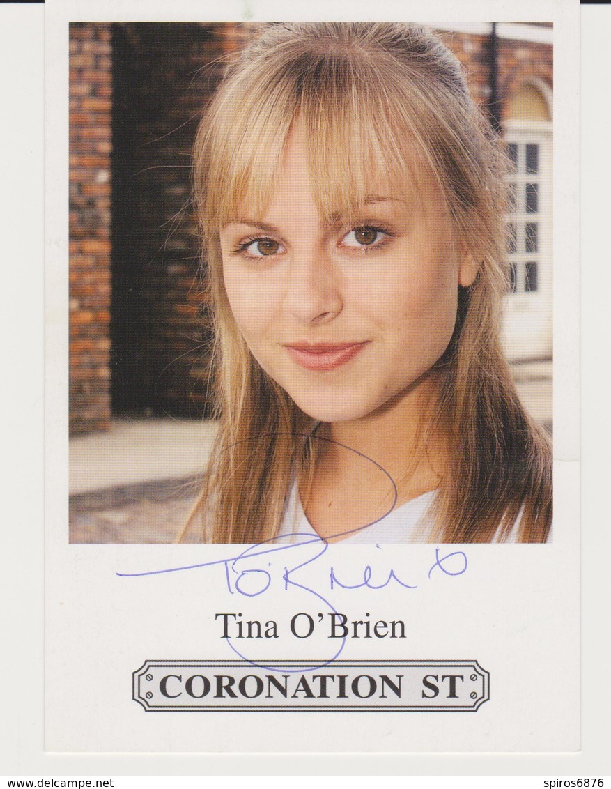 Authentic Signed Card / Autograph -  British Actress TINA O' BRIEN TV Series Coronation Street - Autogramme