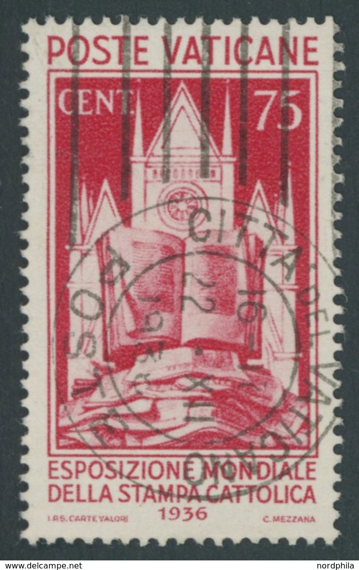 VATIKAN 55 O, 1936, 75 C. Katholische Presse, Pracht, Mi. 70.- - Andere & Zonder Classificatie
