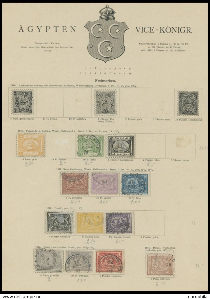 ÄGYPTEN O,*,(*) , 1867-89, Kleiner Alter Sammlungsteil In Unterschiedlicher Erhaltung - Andere & Zonder Classificatie