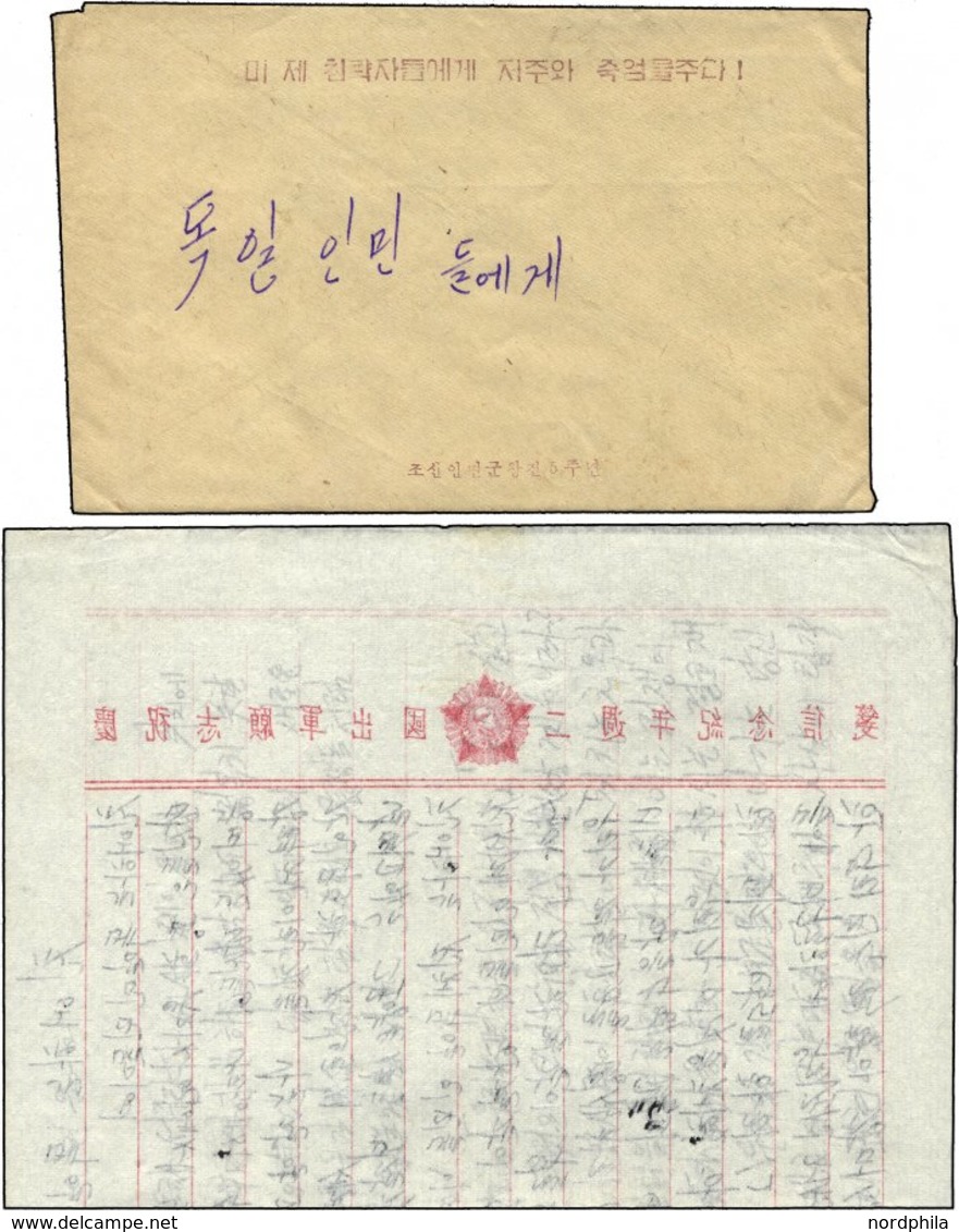 CHINA - VOLKSREPUBLIK 1953, Feldpost-Vordruckbrief Ohne Postalische Stempel, Mit Inhalt Auf Vorgedrucktem Papier Mit Abb - Andere & Zonder Classificatie