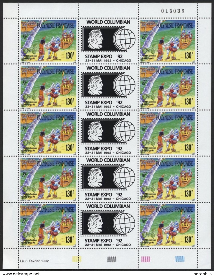 FRANZÖSISCH-POLYNESIEN 609/10KB **, 1992, Weltgesundheitstage U.World Columbian Stamp Expo, Je Im Kleinbogen (10), Prach - Nuovi