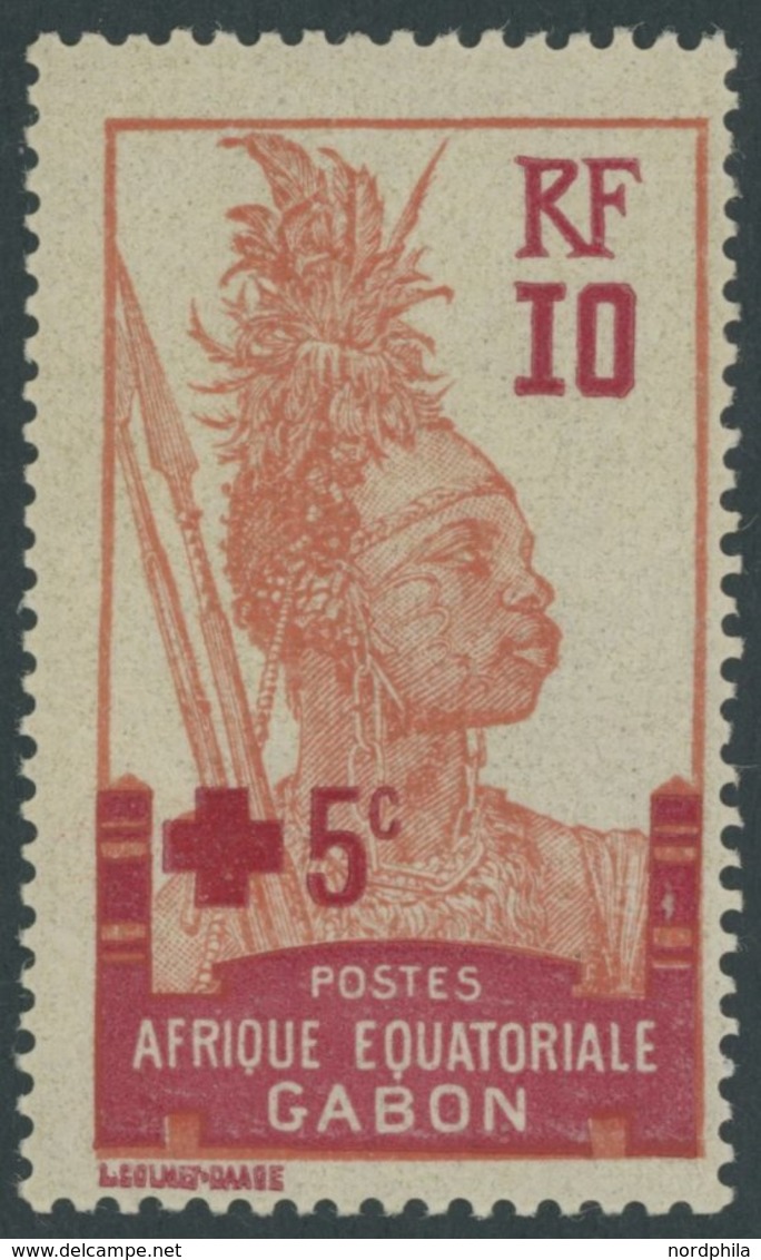 GABUN 85 **, 1915, 10 C. Rotes Kreuz, Postfrisch, Pracht - Andere & Zonder Classificatie