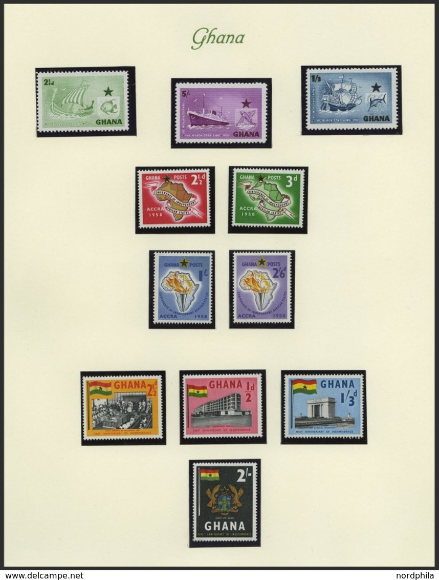 GHANA **, 1957-65, Recht Komplette Postfrische Sammlung Ghana Auf Borekseiten, Prachterhaltung, Mi. 280.- - Ghana (1957-...)