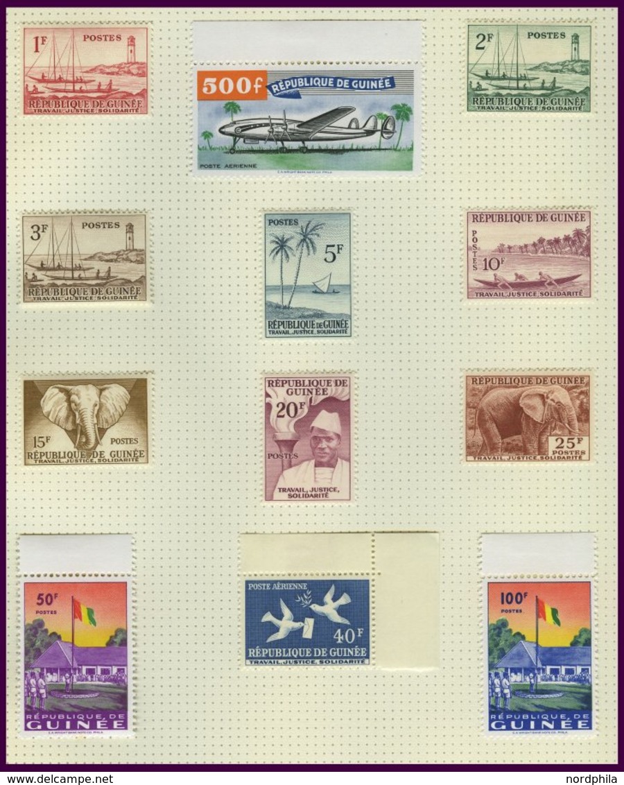 GUINEA *, **, 1959-68, Praktisch Komplette Sammlung Im Album (ohne Ungezähnte Ausgaben), Blocks Wohl Alle Postfrisch, Pr - Guinea (1958-...)