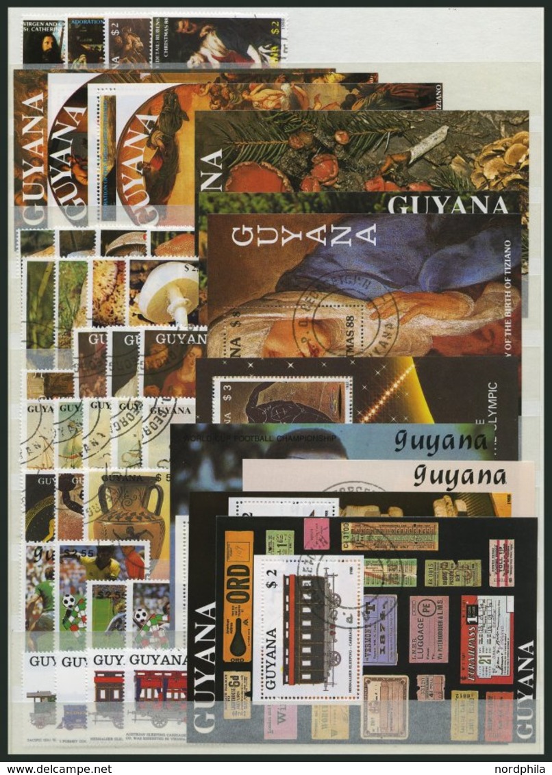 GUYANA O, 1983-89, Partie Verschiedener Kompletter Ausgaben Und Blocks, Pracht, Mi. 367.- - Guyana (1966-...)