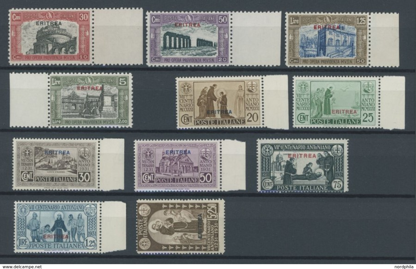 ITALIENISCH-ERITREA 141-44,189-95 **, 1929/31, Nationalmiliz Und Heiliger Antonius Von Lissabon, Postfrisch, 2 Prachtsät - Eritrea