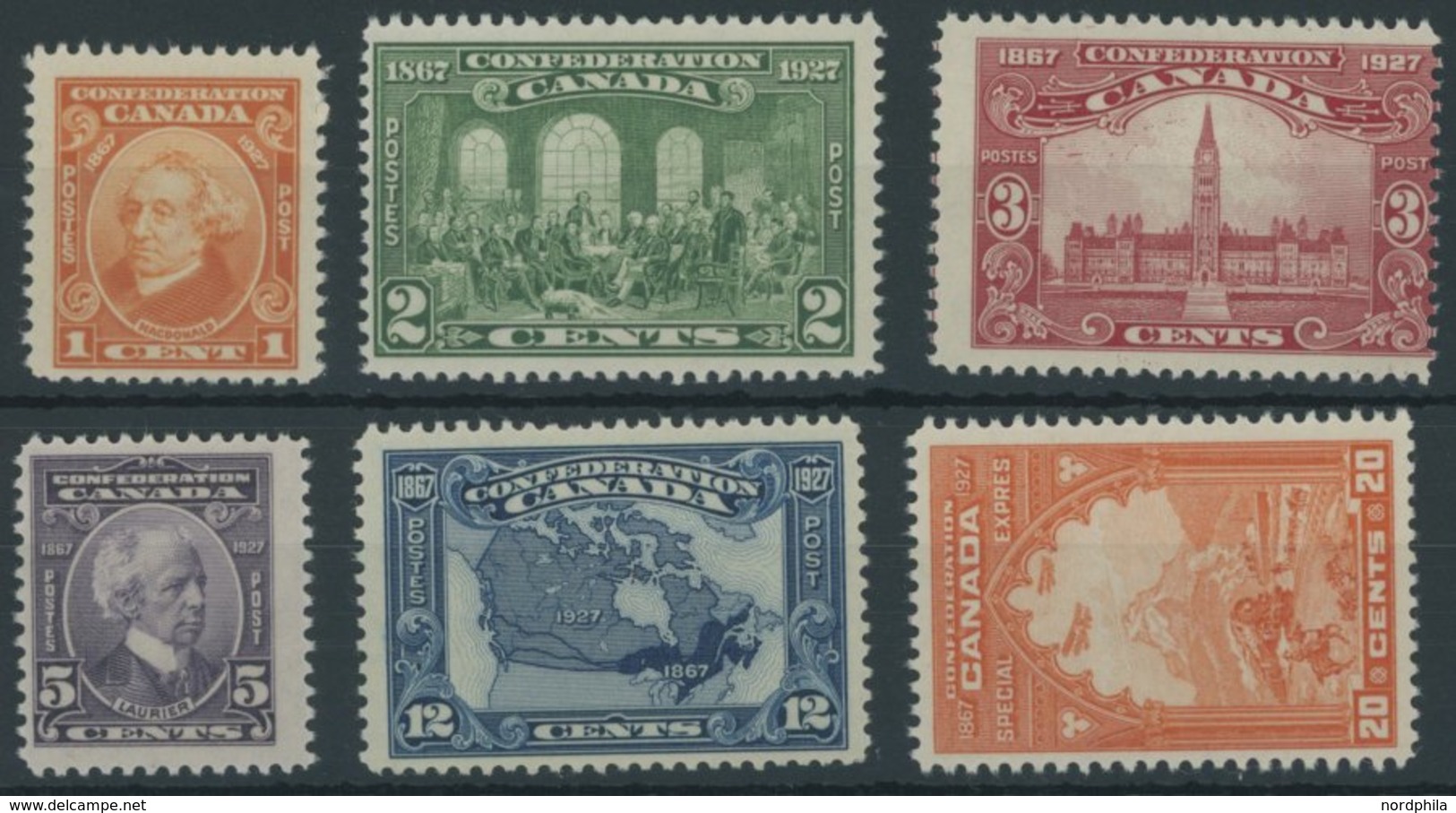 KANADA 118-23 **, 1927, Gründung Des Dominion Of Canada, Postfrischer Prachtsatz - Canada