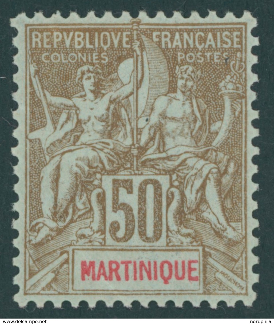 MARTINIQUE 44 *, 1899, 50 C. Braun/rot Auf Bläulich, Falzrest, Pracht - Altri & Non Classificati