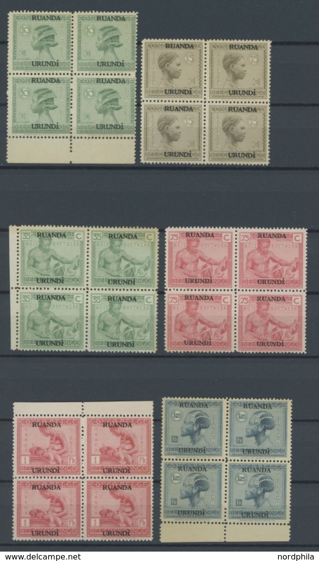 RUANDA-URUNDI 23-30 VB **, 1927, Freimarken In Viererblocks, Postfrisch, Fast Nur Pracht - Ongebruikt