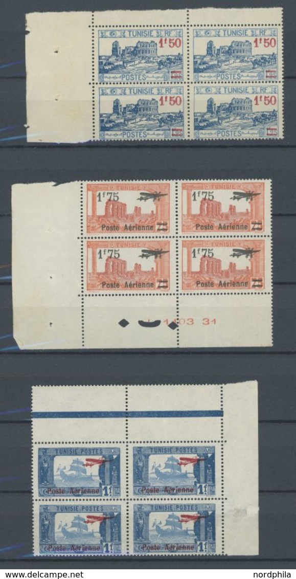 TUNESIEN 146-50,158-60 VB **, 1927/8, Komplett In Postfrischen Viererblocks, Ohne Mi.Nr. 149, Fast Nur Pracht - Tunisie (1956-...)