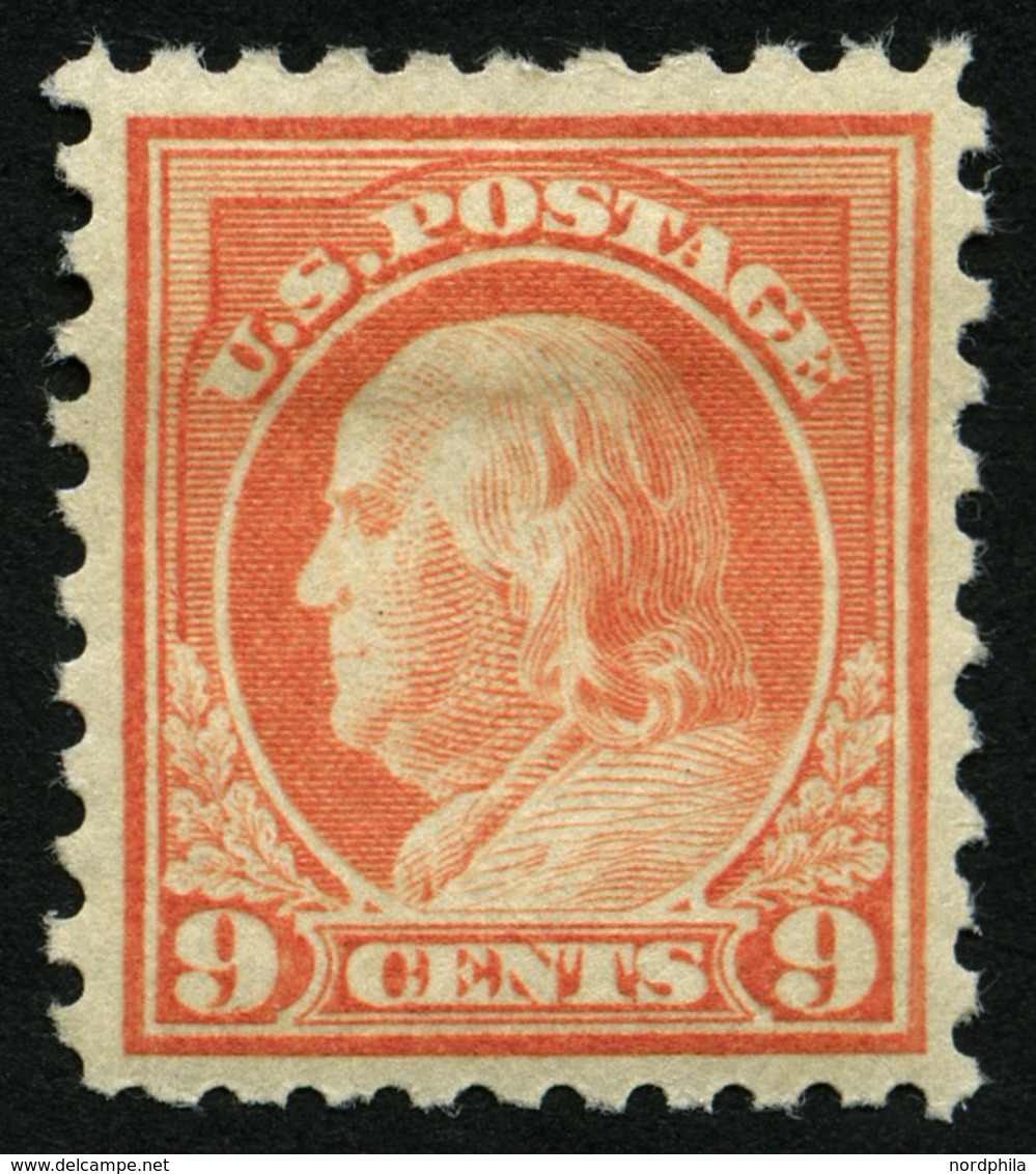 USA 231K *, Scott 471, 1916, 9 C. Franklin, Ohne Wz., Gezähnt L 10, Falzrest, Pracht, $ 55 - Gebruikt