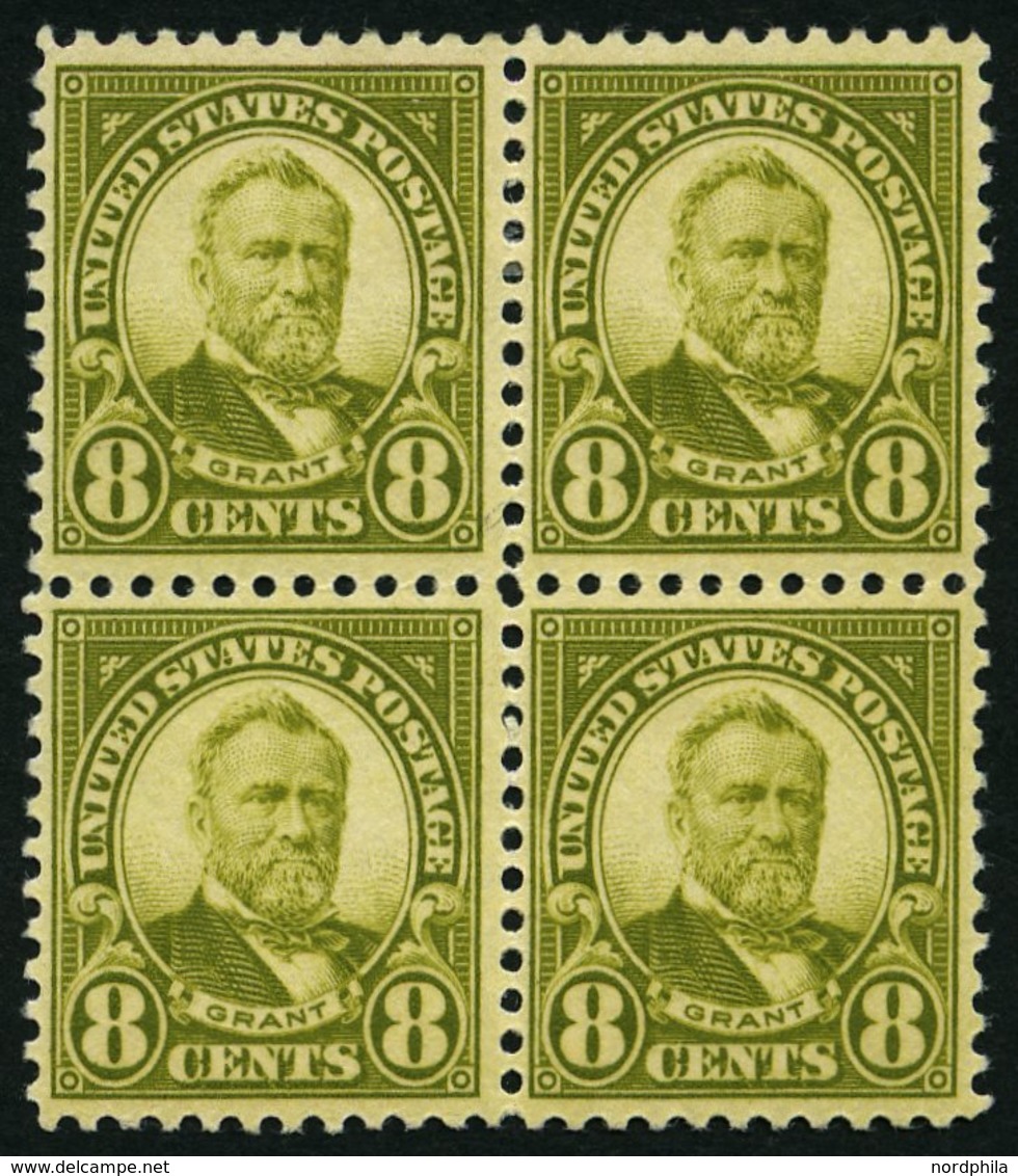 USA 270 VB **,* , Scott 560, 1923, 8 C. Grant Im Viererblock, Das Untere Paar Postfrisch, Pracht - Gebruikt