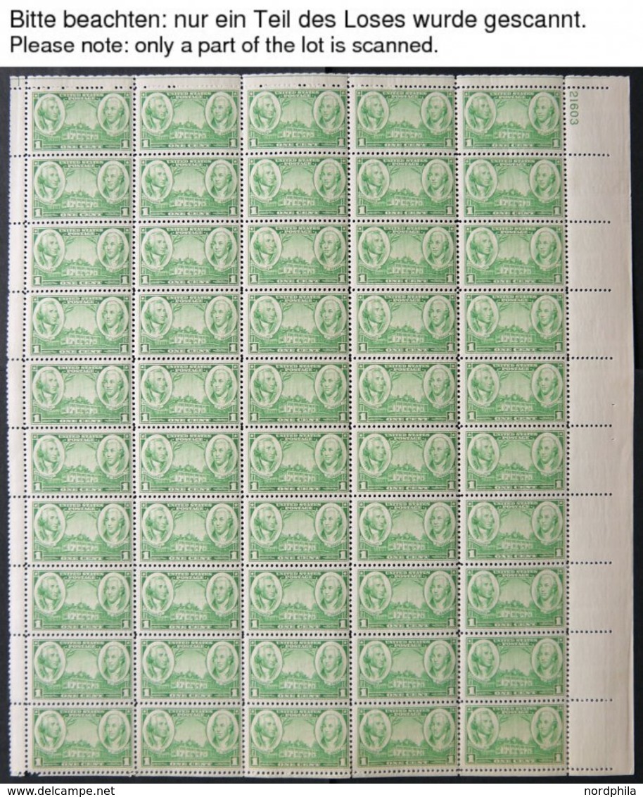 USA 390-99 **, Scott 785-94, 1936/7, Land Und Seestreitkräfte Im Bogensatz (50) Mit Plattennummer, Pracht - Gebruikt