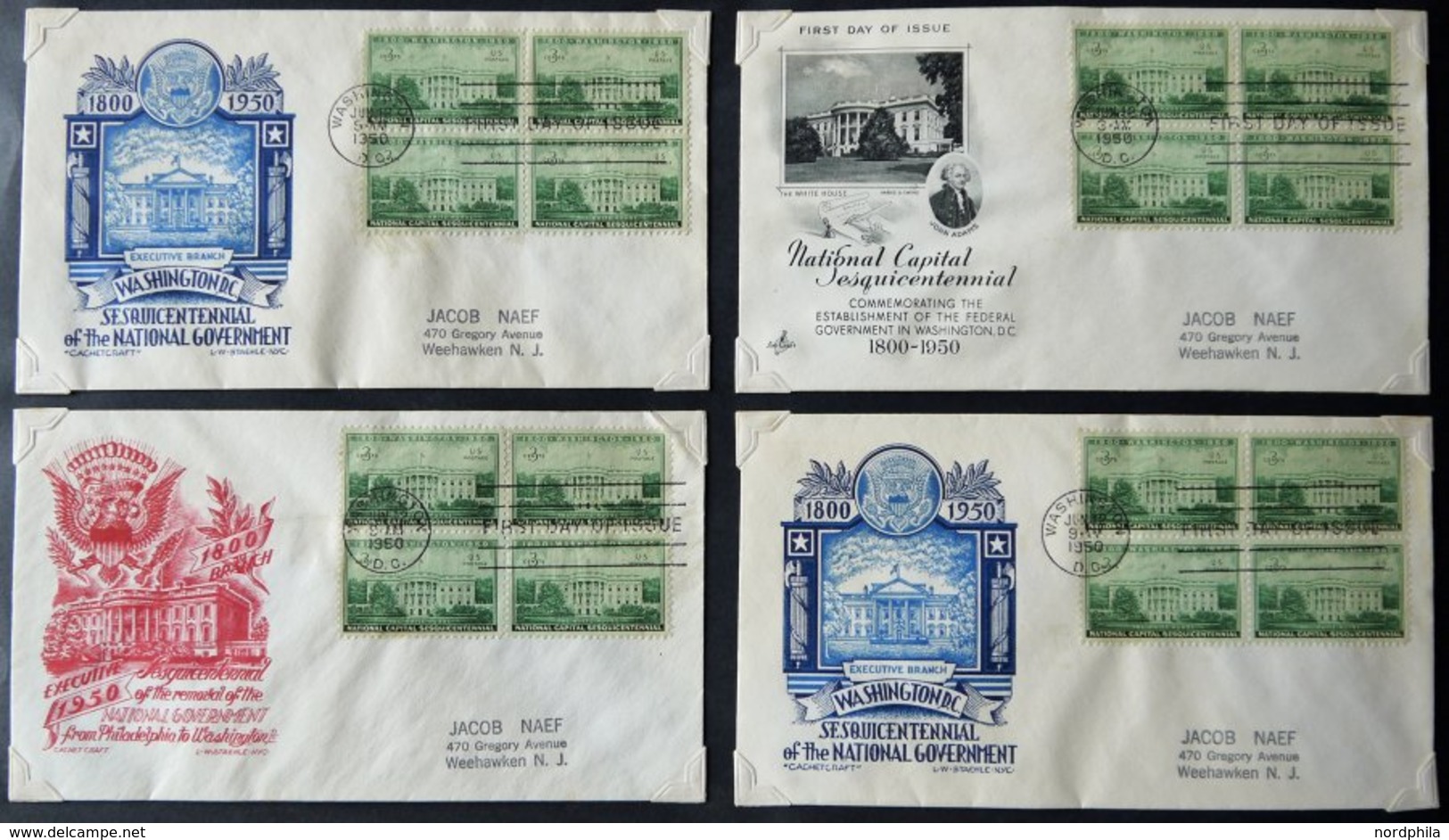 SAMMUNGEN, LOTS 1933-49, Sammlung von 380 Belegen, fast nur FDC`s in 4 großformatigen alten Compact Cover Alben, meist i