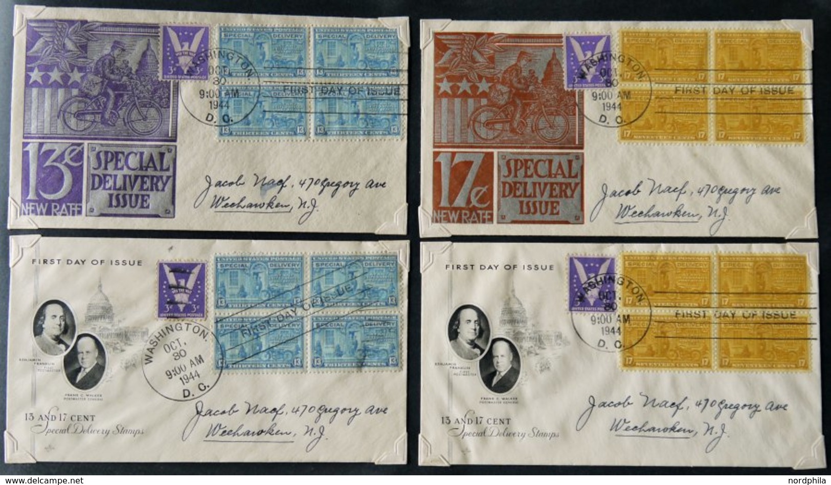 SAMMUNGEN, LOTS 1933-49, Sammlung von 380 Belegen, fast nur FDC`s in 4 großformatigen alten Compact Cover Alben, meist i