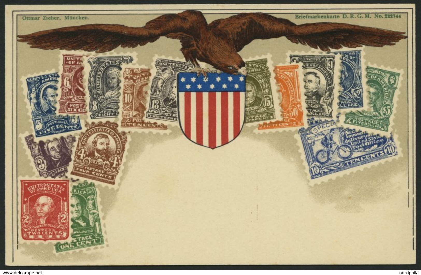 USA Ca. 1900, Briefmarkenserie, Ungebrauchte Karte, Pracht - Verzamelingen