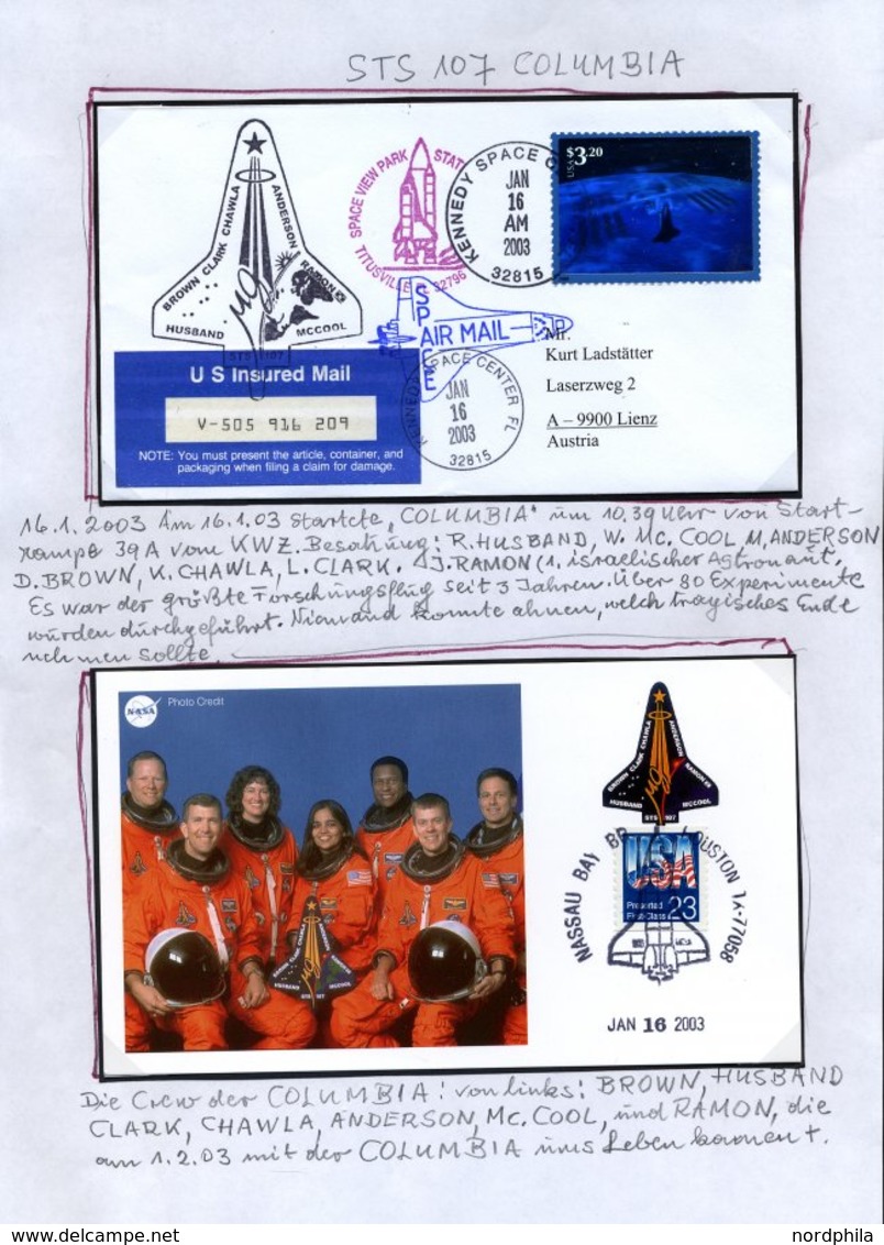 US-FLUGPOST 1981-84, 2003, Hochinteressante Und Informative Spezialsammlung Weltraum: Das STS-Programm (USA), Mit 23 Ver - 1c. 1918-1940 Brieven