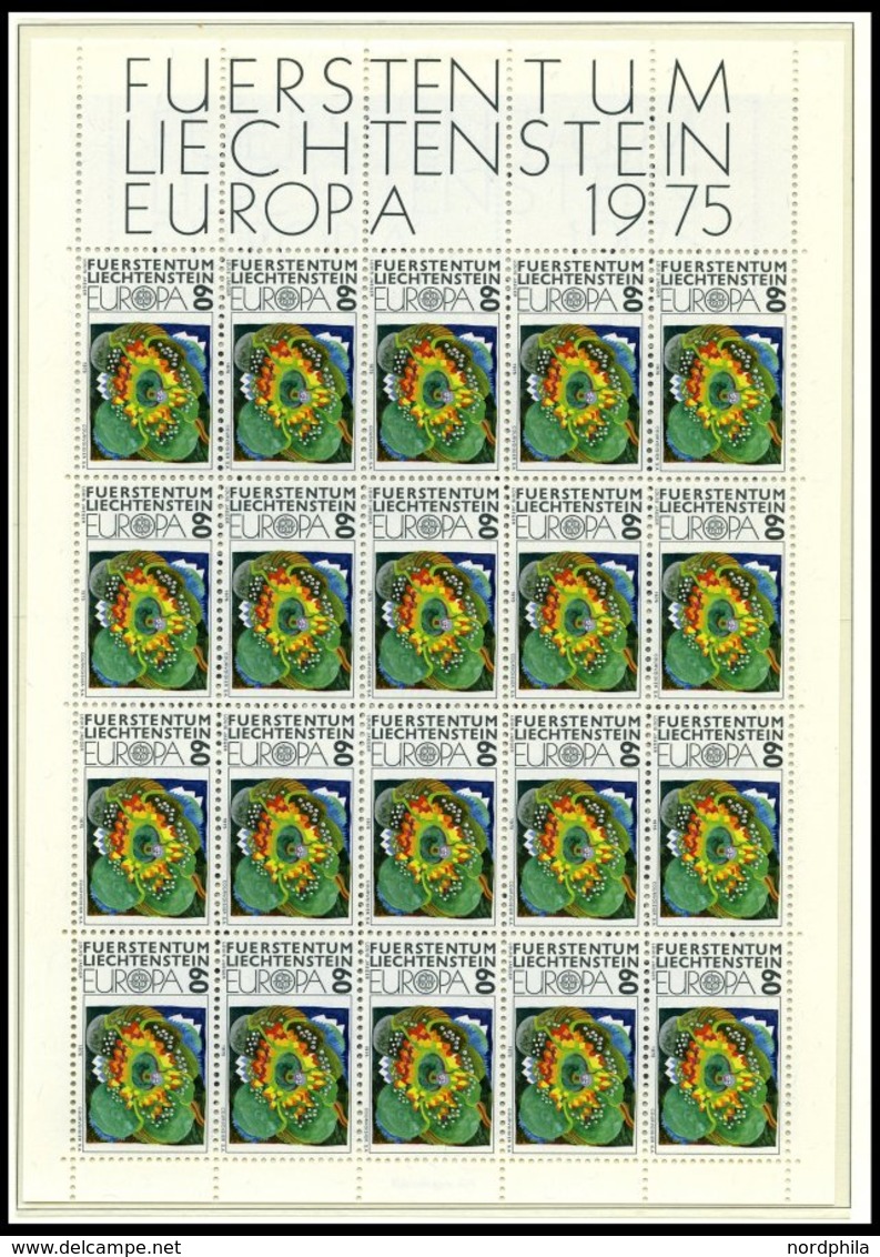 EUROPA UNION **, 1975, Gemälde, kompletter Jahrgang, mit fast allen Kleinbogen, Pracht