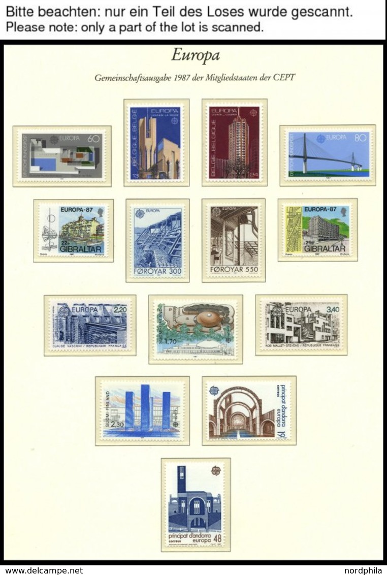 EUROPA UNION **, 1987, Morderne Architektur, Kompletter Jahrgang Mit Kleinbogen-Satz Isle Of Man, Pracht, Mi. 240.70 - Verzamelingen