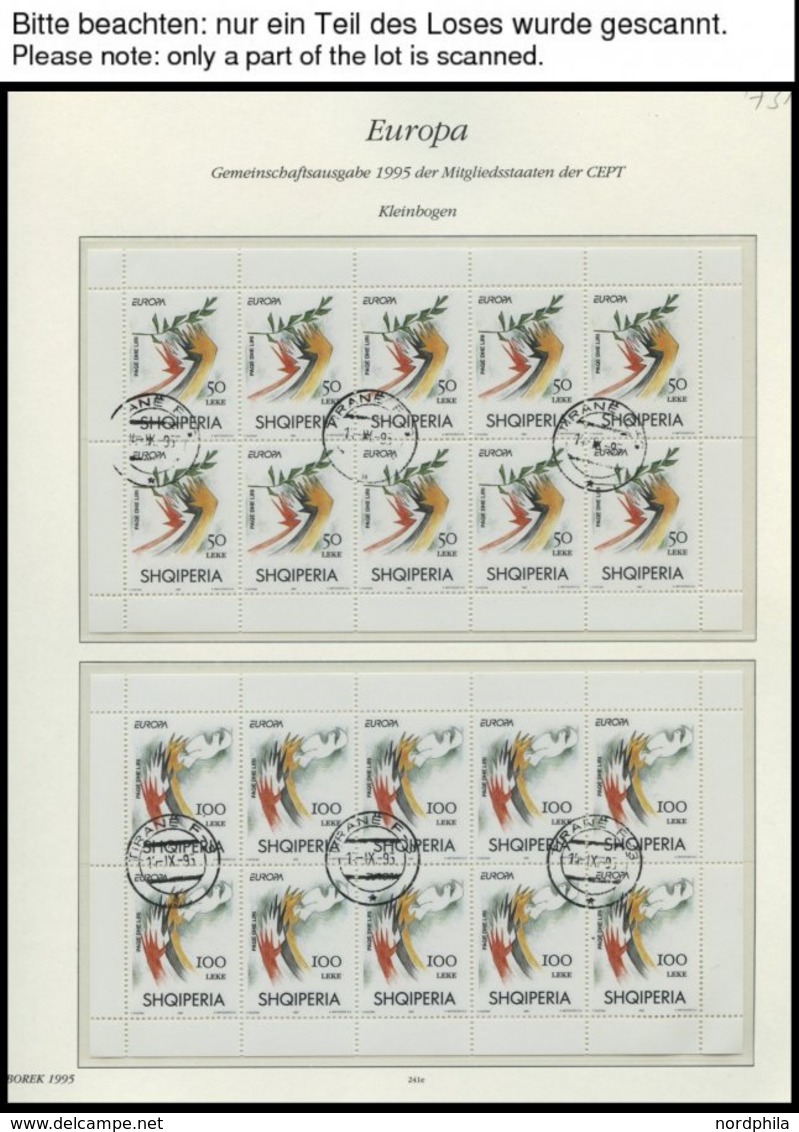 EUROPA UNION KB O, 1995, Frieden Und Freiheit In Kleinbogen, Fast Kompletter Jahrgang, Pracht, Mi. 673.- - Verzamelingen