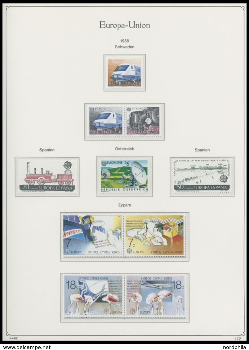 EUROPA UNION **, komplette postfrische Sammlung Gemeinschaftsausgaben von 1956-88 ohne Andorra 1972 in 3 KA-BE Falzlosal