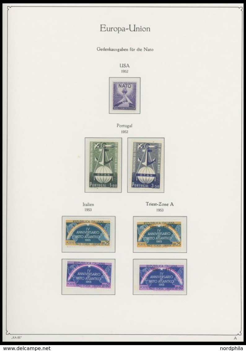 EUROPA UNION **, komplette postfrische Sammlung Gemeinschaftsausgaben von 1956-88 ohne Andorra 1972 in 3 KA-BE Falzlosal