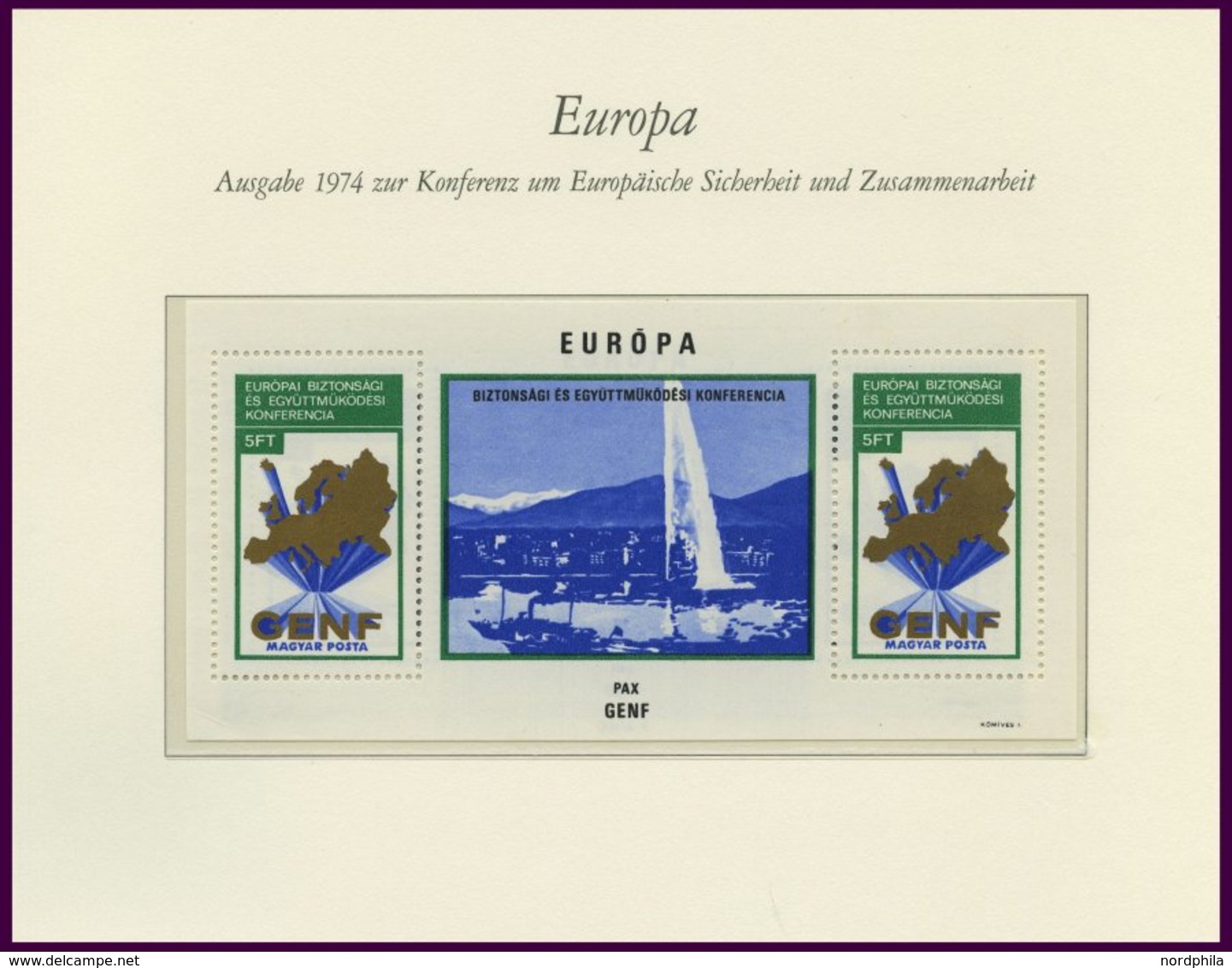 EUROPA UNION **, Postfrische Sammlung KSZE Von 1973-83 Auf Borek Falzlosseiten, Mit Bulgarien Bl. 106, Rumänien Bl. 125  - Verzamelingen