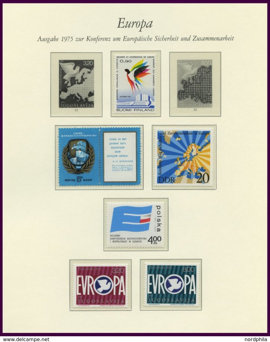 EUROPA UNION **, Postfrische Sammlung KSZE Von 1973-83 Auf Borek Falzlosseiten, Mit Bulgarien Bl. 106, Rumänien Bl. 125  - Verzamelingen