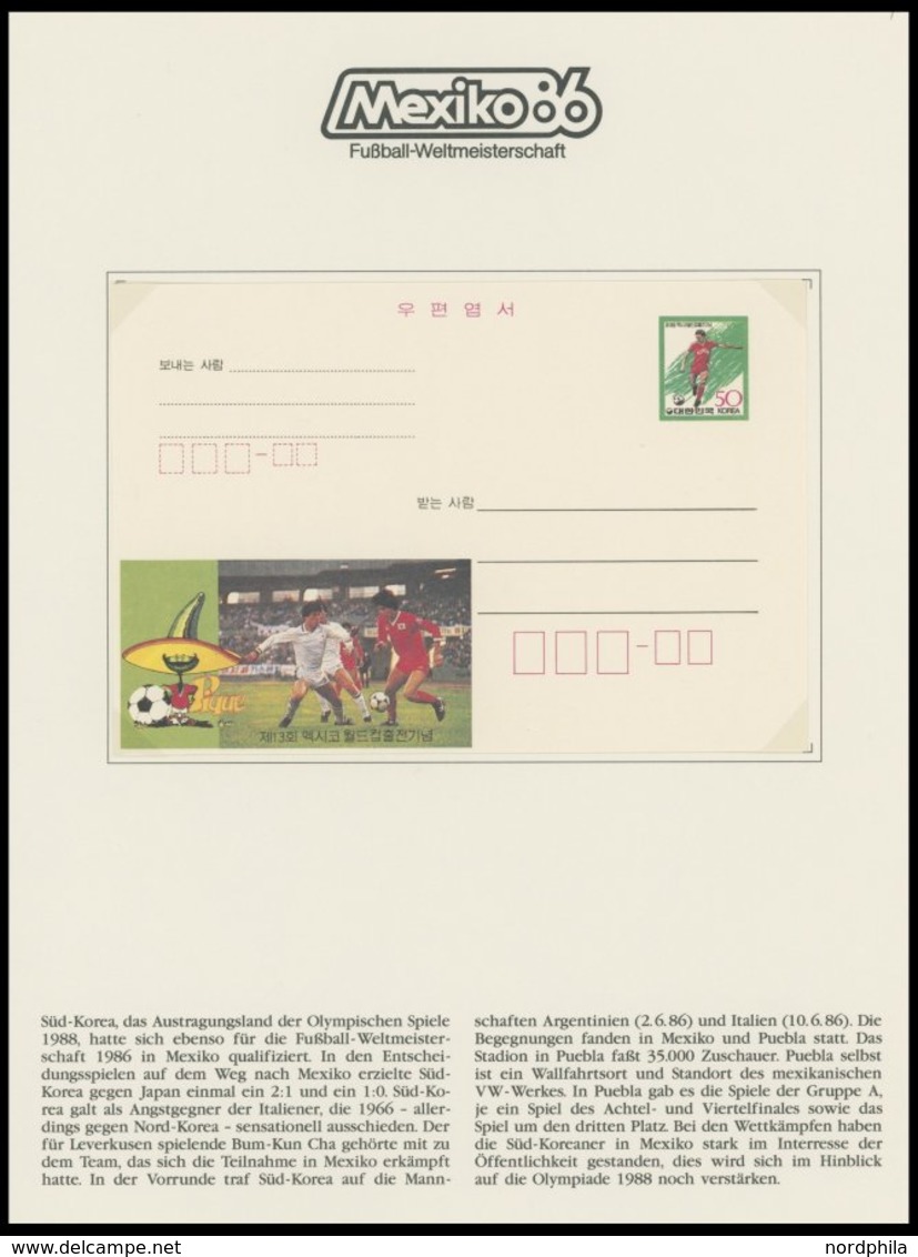 SPORT **,Brief , Fußball-Weltmeisterschaft Mexiko 86 in 3 Borek Spezialalben mit Blocks, Kleinbogen, Ganzsachenkarten et