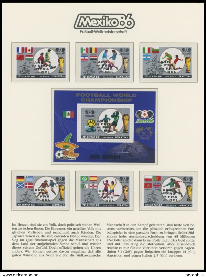 SPORT **,Brief , Fußball-Weltmeisterschaft Mexiko 86 in 3 Borek Spezialalben mit Blocks, Kleinbogen, Ganzsachenkarten et