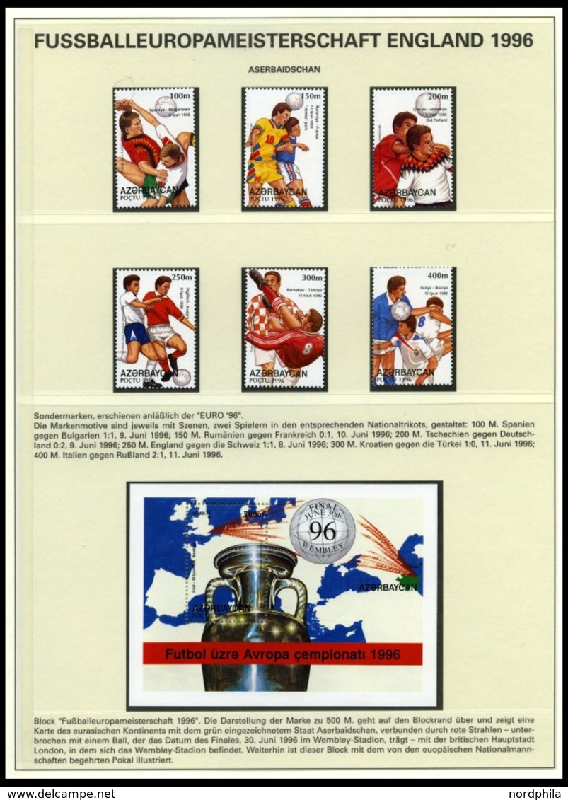 SPORT **,Brief , Fußball-Europameisterschaft England 1996 Auf Siegerseiten Im Album Mit Blocks, Streifen, Einzelmarken,  - Other & Unclassified